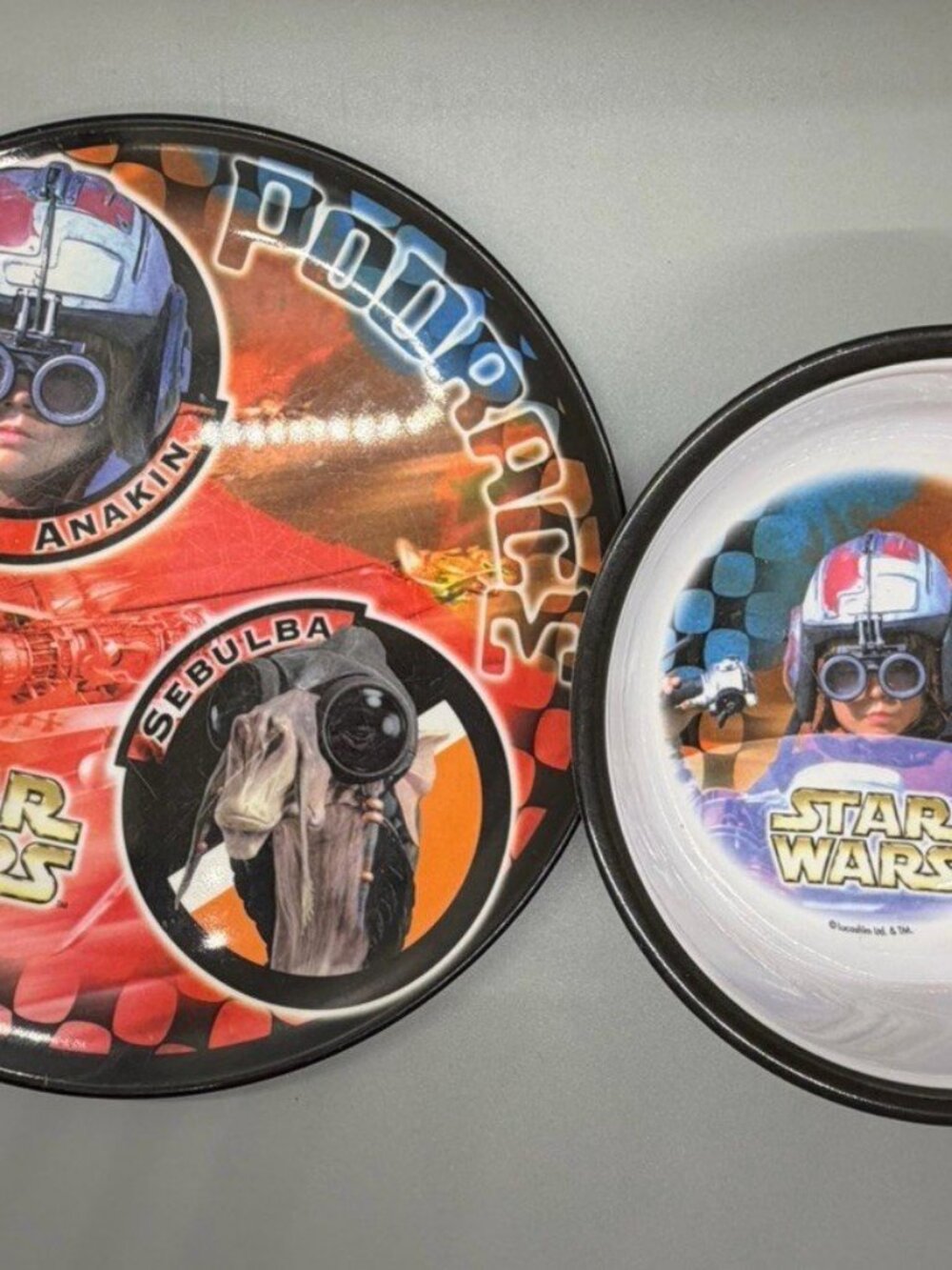 Zak Designs STAR WARS THE PHANTOM MENACE Plate and Bowl Anakin Sebulba Vintage